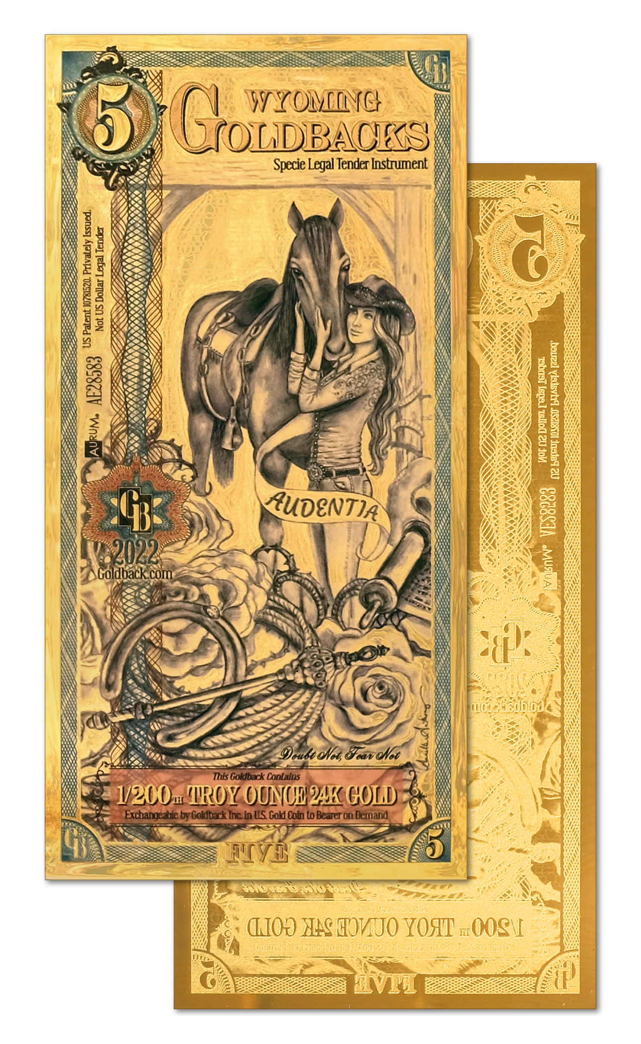 Wyoming 5 Goldback