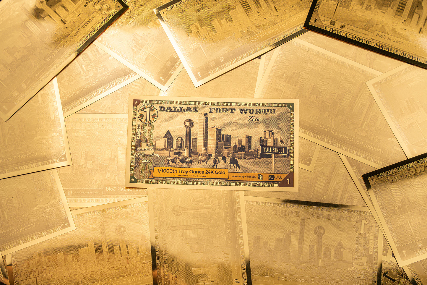 Dallas Fort Worth Limited Edition 1 Goldback - Texas Skyline