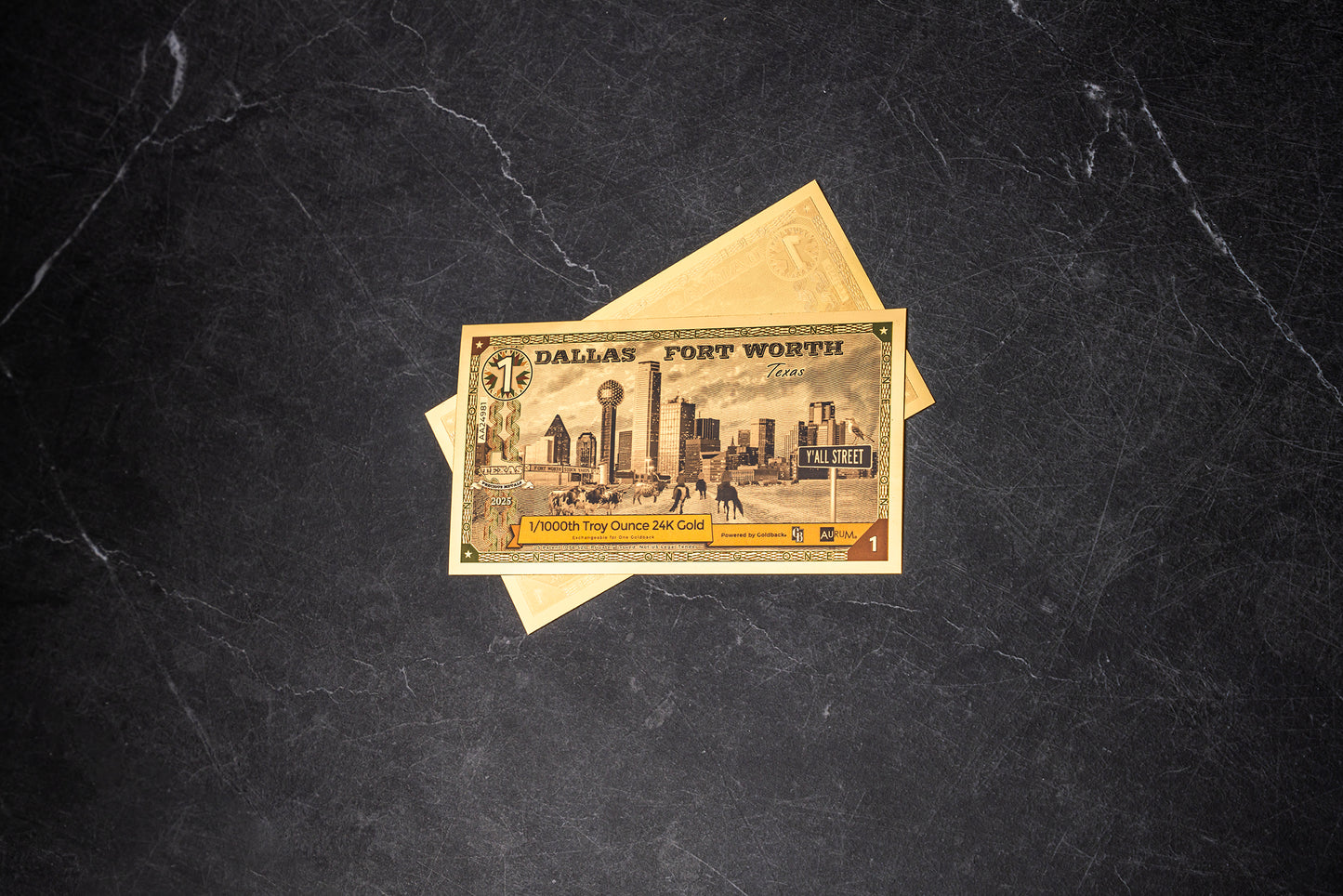 Dallas Fort Worth Limited Edition 1 Goldback - Texas Skyline