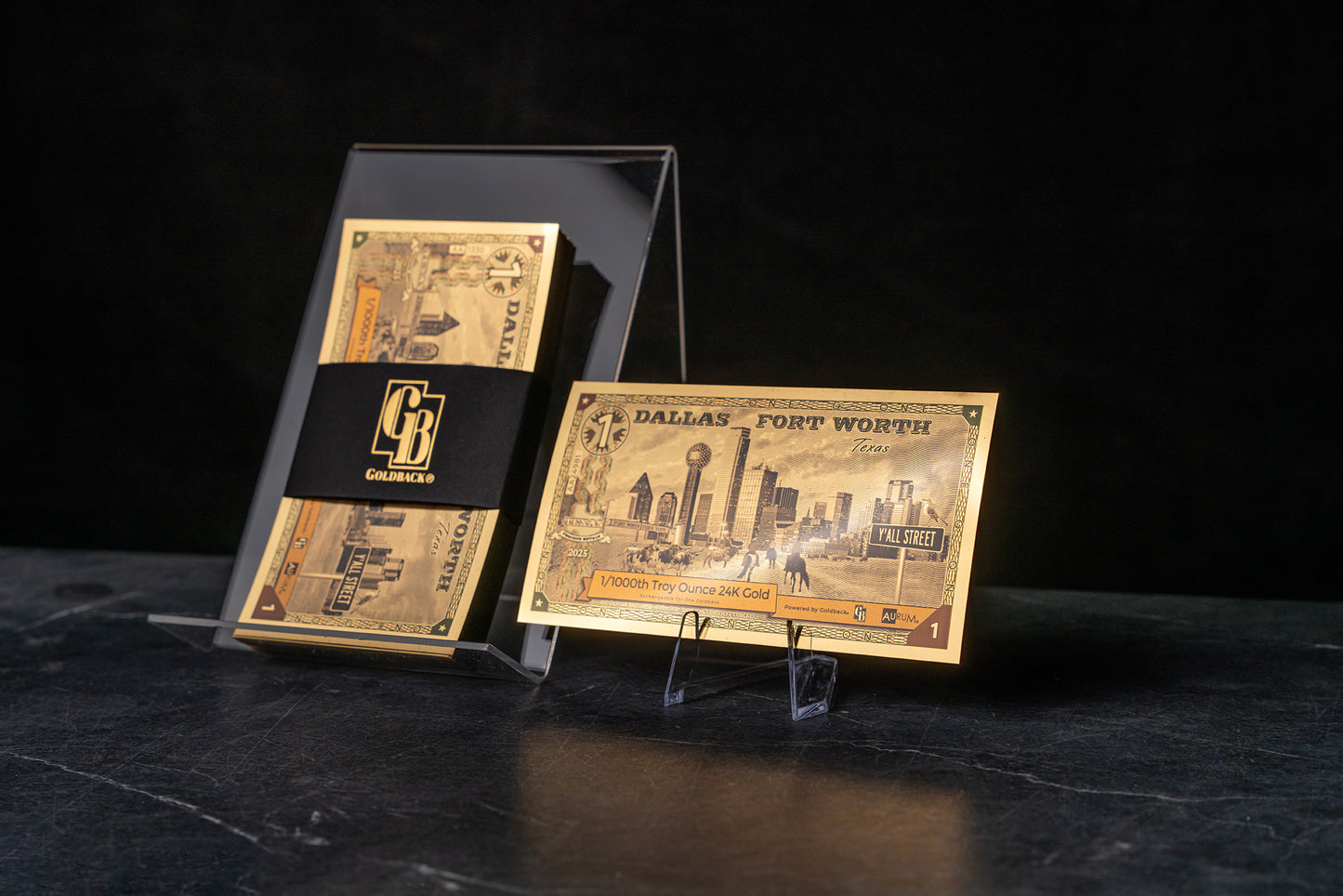 Dallas Fort Worth Limited Edition 1 Goldback - Texas Skyline