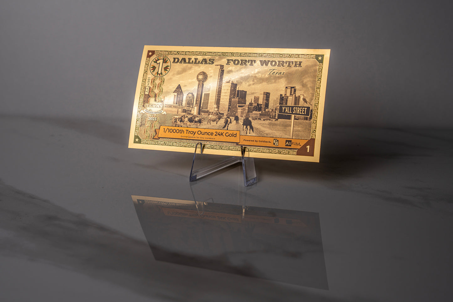 Dallas Fort Worth Limited Edition 1 Goldback - Texas Skyline
