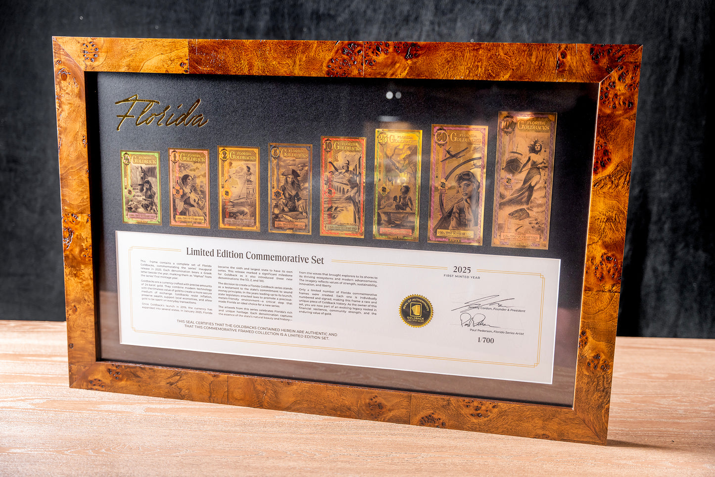 2025 Florida Goldback Commemorative Frame - Limited Edition