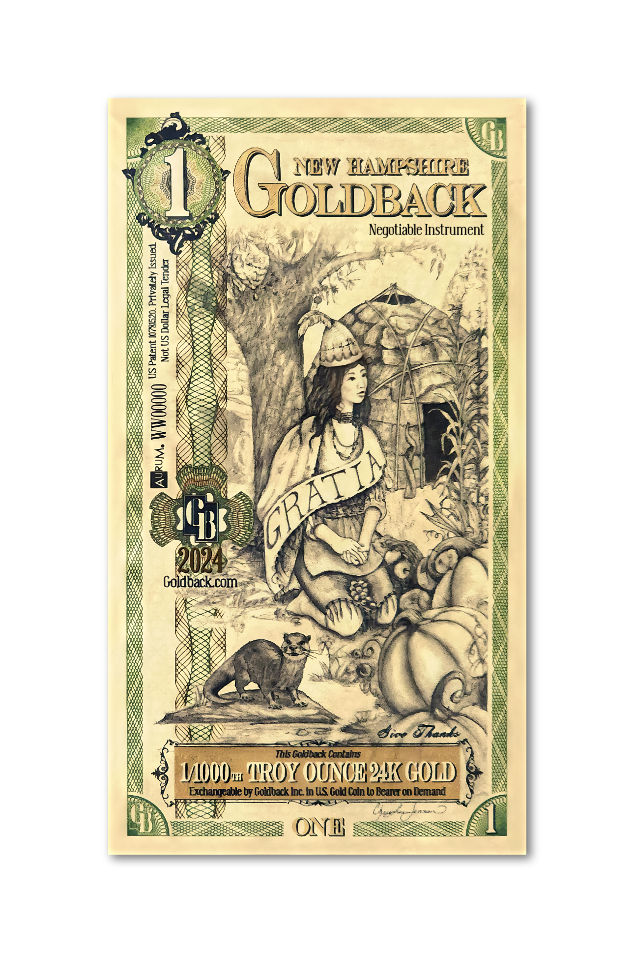 New Hampshire 1 Goldback