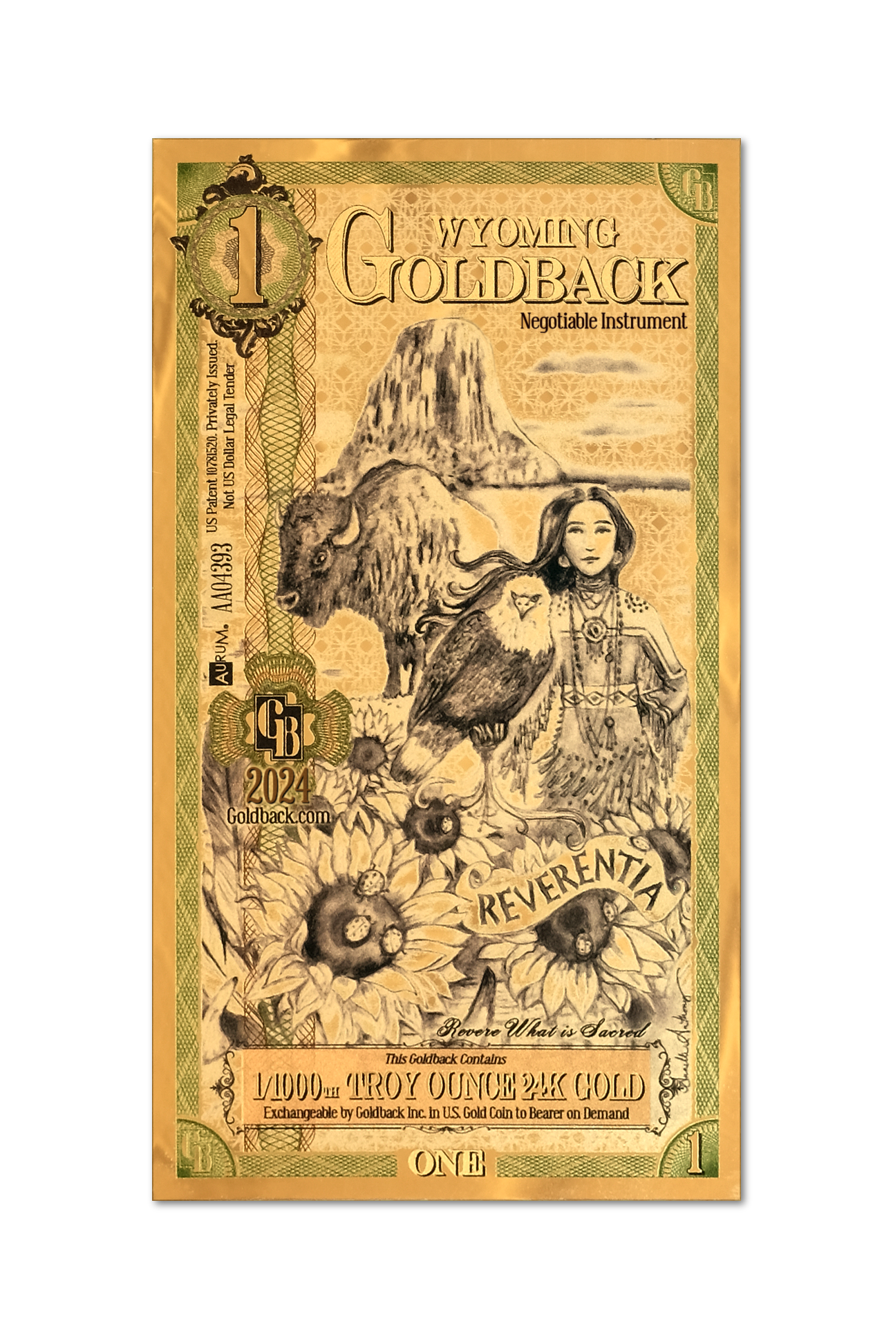 Wyoming 1 Goldback