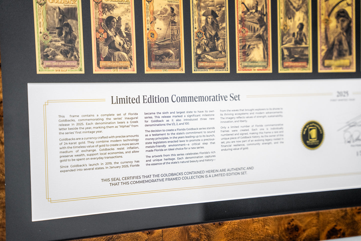 2025 Florida Goldback Commemorative Frame - Limited Edition