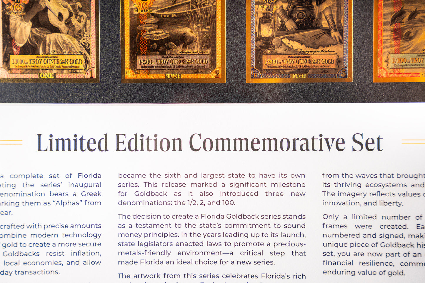 2025 Florida Goldback Commemorative Frame - Limited Edition