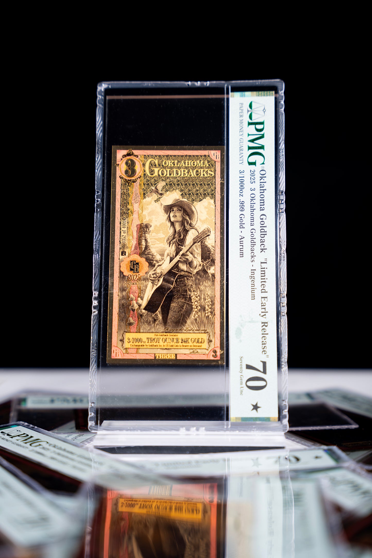 Oklahoma 3 Goldback – Limited Early Release (LER) PMG 70 | Only 4,000 Minted