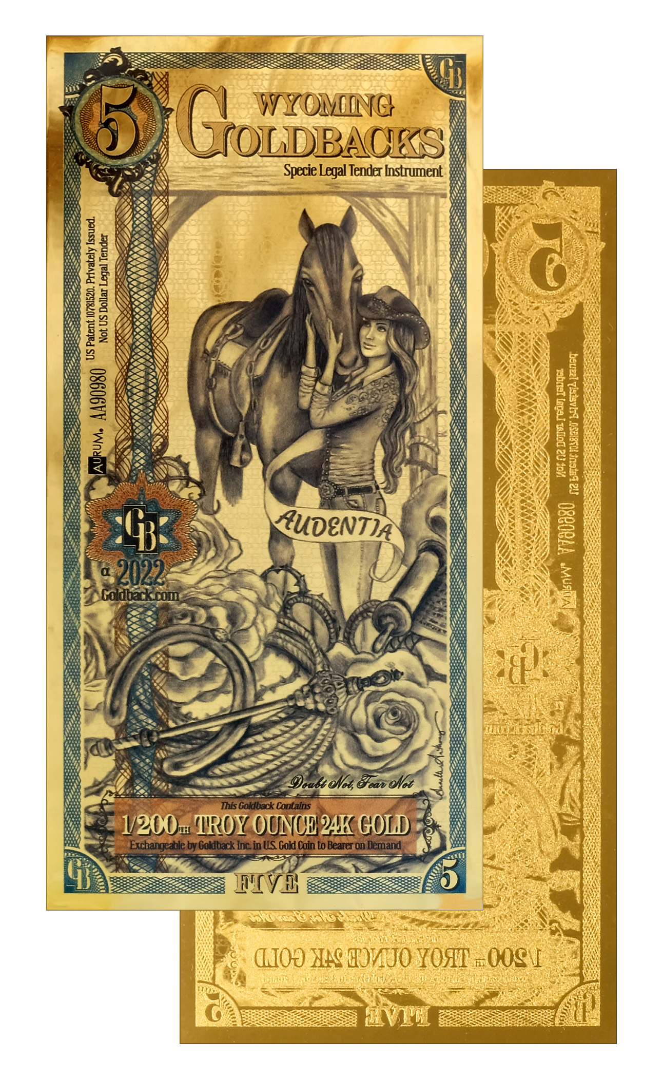Wyoming 5 Goldback